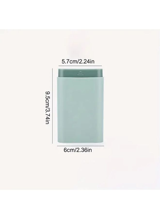 Blue Portable Weekly Pill Organizer With Push Tray System For Vitamins And Travel - Image 5